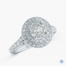 10kt White Gold 0.78ct Halo Round Diamond Engagement Ring