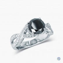 18kt White Gold Tacori Lady's 1.75ct Black Diamond Engagement Ring