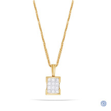 18kt Yellow Gold Diamond Pendant with Chain