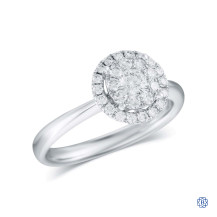 18kt White Gold Cluster Diamond Engagement Ring