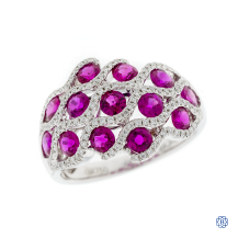 The Josephine Ring: 18kt White Gold Ruby and Diamond Ring