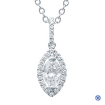 14k white gold marquise diamond pendant with chain