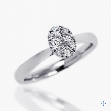 14kt White Gold 0.38ct Solitaire Oval Diamond Engagement Ring