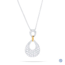 18kt White and Rose Gold Diamond Pendant with Chain