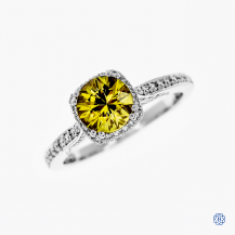 Tacori 18k white gold yellow sapphire and diamond engagement ring