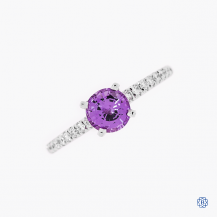 18k white gold purple sapphire and diamond ring