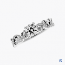 18kt White Gold 0.51ct Maple Leaf Diamonds Engagement Ring