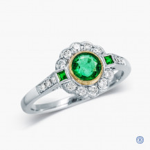 Beverly K 18k white gold 0.37ct emerald and diamond ring