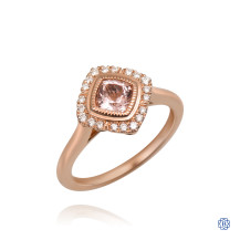 14kt Rose Gold 0.70ct Morganite and Diamond Engagement Ring