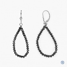 14k white gold black diamond earrings