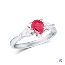 Platinum Ruby and Diamond Ring