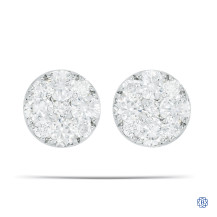 14kt White Gold Diamond Cluster Stud Earrings