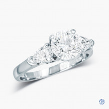 Platinum Three-Stone Diamond Engagement Ring