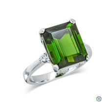 14kt white gold tourmaline and diamond ring