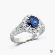 18k white gold sapphire and diamond ring