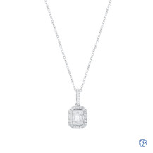 Simon G 18kt White Gold Diamond Pendant with Chain