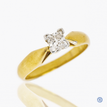 14k yellow and white gold 0.42ct diamond engagement ring