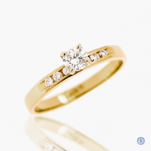 14k yellow and white gold 0.22ct diamond ring
