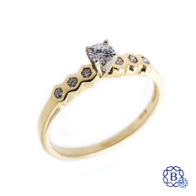 14k yellow gold diamond engagement ring