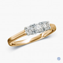 14k Yellow and White Gold 0.45ct Three-Stone Diamond Engagement Ring