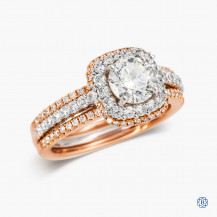 Simon G 18kt white gold and rose gold Canadian diamond engagement ring