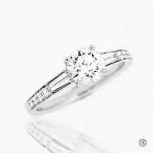 Simon G 18k white gold 1.02ct Maple Leaf Diamond engagement ring