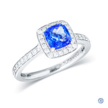 14kt White Gold Gabriel & Co. 1.01ct Natural Tanzanite and 0.45ct Diamond Engagement Ring