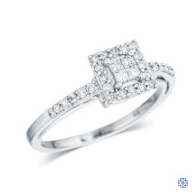 14kt White Gold Invisible Set Diamond Ring