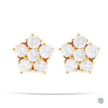 18kt Yellow Gold Diamond Stud Earrings