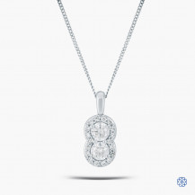 14k White Gold and Diamond Pendant with Chain