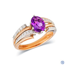 10kt Rose and White Gold Amethyst Ring