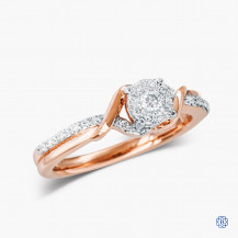 10k Rose and White Gold Diamond Ring