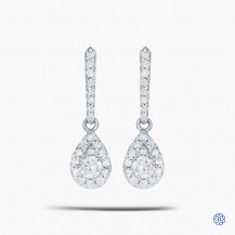 10k White Gold Diamond Drop Earrings