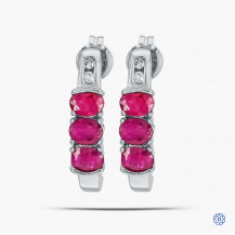 10k White Gold Ruby and Diamond Earrings