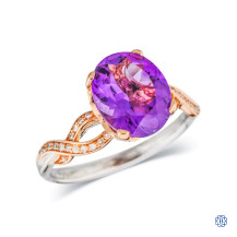 10kt White and Rose Gold Amethyst Ring