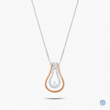 10kt White and Rose Gold Diamond Pendant with Chain