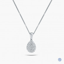 10kt White Gold Diamond Pendant with Chain