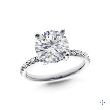 18kt white gold moissanite and diamond Engagement Ring