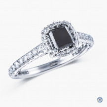 Tacori Platinum Petite Crescent 0.75ct black diamond engagement ring