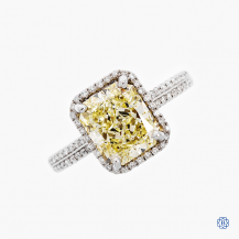 18k white gold 2.02ct fancy yellow diamond engagement ring