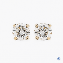 14k yellow gold and diamond stud earrings
