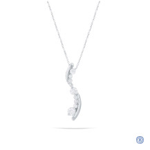 10kt White Gold Diamond Pendant and Chain