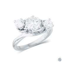 18kt white gold 3 stone diamond engagement ring