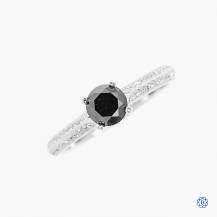 14k white gold 0.70ct Black Diamond ring