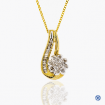 10k yellow gold and diamond necklace with Chain