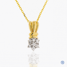 14k yellow and white gold diamond necklace
