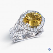 Tacori Platinum RoyalT 4.67ct Chrysoberyl and Diamond engagement ring 