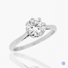 platinum 0.90ct moissanite solitaire engagement ring