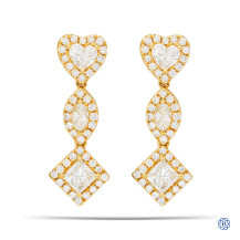 18kt Yellow Gold Fancy Drop Style Diamond Earrings