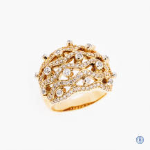 18k yellow gold and diamond cocktail ring